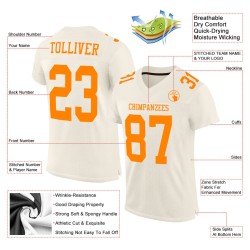 Custom Cream Bay Orange Mesh Authentic Football Jersey Custom Cream Bay Orange Mesh Authentic Football Jersey
