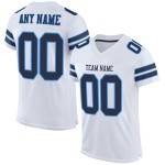 Custom White Navy-Powder Blue Mesh Authentic Football Jersey Custom White Navy-Powder Blue Mesh Authentic Football Jersey