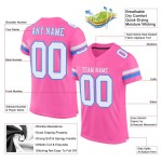 Custom Pink White-Powder Blue Mesh Authentic Football Jersey Custom Pink White-Powder Blue Mesh Authentic Football Jersey