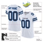 Custom White Navy-Powder Blue Mesh Authentic Football Jersey Custom White Navy-Powder Blue Mesh Authentic Football Jersey