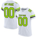 Custom White Neon Green-Black Mesh Authentic Football Jersey Custom White Neon Green-Black Mesh Authentic Football Jersey