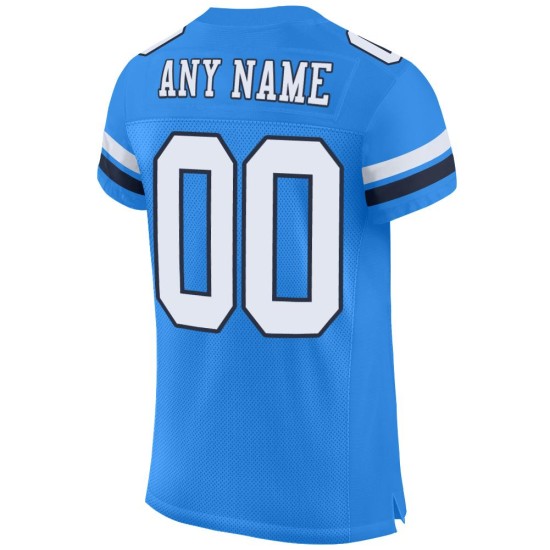 Custom Powder Blue White-Navy Mesh Authentic Football Jersey Custom Powder Blue White-Navy Mesh Authentic Football Jersey