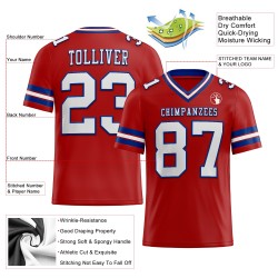Custom Red White-Royal Mesh Authentic Football Jersey Custom Red White-Royal Mesh Authentic Football Jersey
