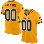 Custom Gold Navy-White Mesh Authentic Throwback Football Jersey Custom Gold Navy-White Mesh Authentic Throwback Football Jersey