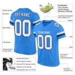Custom Powder Blue White-Navy Mesh Authentic Football Jersey Custom Powder Blue White-Navy Mesh Authentic Football Jersey