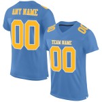 Custom Light Blue Gold-White Mesh Authentic Football Jersey Custom Light Blue Gold-White Mesh Authentic Football Jersey