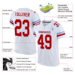 Custom White Red-Light Blue Mesh Authentic Football Jersey Custom White Red-Light Blue Mesh Authentic Football Jersey